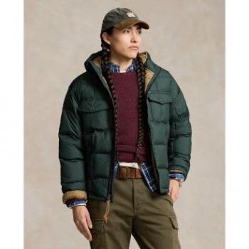 Ralph Lauren Abrigo Acolchado con Capucha, Verde 750, Talla XL – Material Recyclable