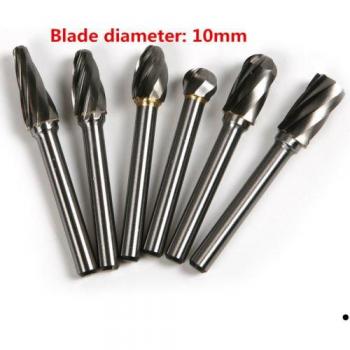 Tungsten Carbide 8 Flutes Rotary Burrs 6pcs 6x10mm