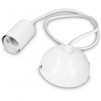 Suspension en métal avec douille E27 et fil textile blanc 90 cm
