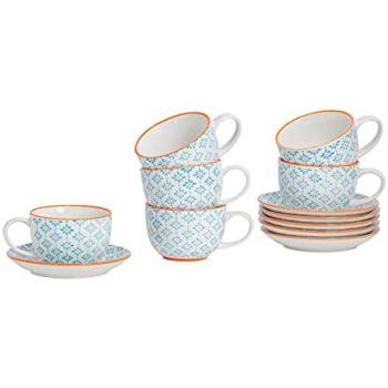 Coastal Mist 24‑Piece Blue Cappuccino Collection