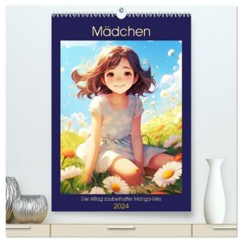Mädchen. Der Alltag zauberhafter Manga-Girls (hochwertiger Premium Wandkalender 2024 DIN A2 hoch) Kunstdruck in Hochglanz