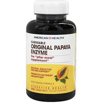 American Health Original Papaya Enzyme Chewable 250 Tablets Fresh Made In USA