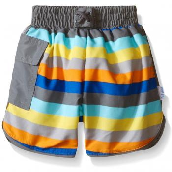 I play. Swim Nappy Trunks (18-24 Months, Grey Multi-Stripe)