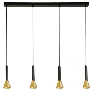 Suchlicht Signal 4-Licht-Bar-Hängelampe schwarz-gold