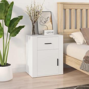 Mesita de noche madera contrachapada 50x36x60 cm Vidaxl Blanco