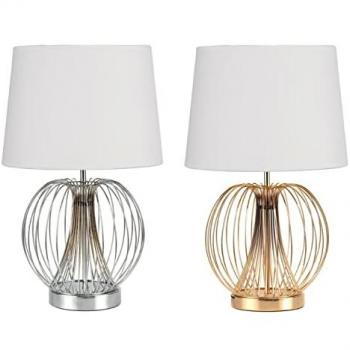 Lampada da ufficio DKD Home Decor 32,5 x 32,5 x 52 cm Metallo Bianco 220 V 50 W (2 Unità)