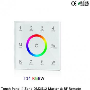 T14 Touch Panel 4 Zone RGB DMX512 Master & RF Remote