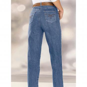 Helline Jean broderie bleu blanché sur poches arrière 24