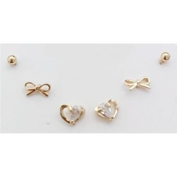 Joyas Lily: Brincos de Corazón Dourados