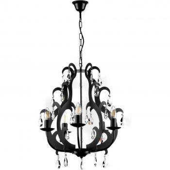 Lampadario a 5 luci jane nero, e14