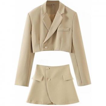 Spring 2021 Women's Chic Blazer and Mini Skirt Ensemble