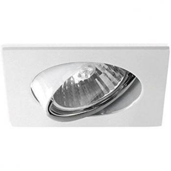 MW Light Spot Carré Blanc – Encastrable, 50 W GU10, Style Hi‑Tech, Métal