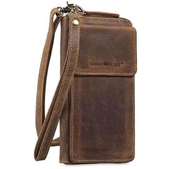 Greenburry Umhängetasche Vintage, Geldbörse Damen Herren, RFID, zum Umhängen, Handytasche, Portemonnaie