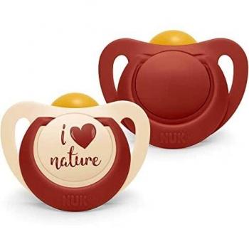 NUK Sucettes For Nature 18-36 mois, rouge en pack de deux 18 mois et plus