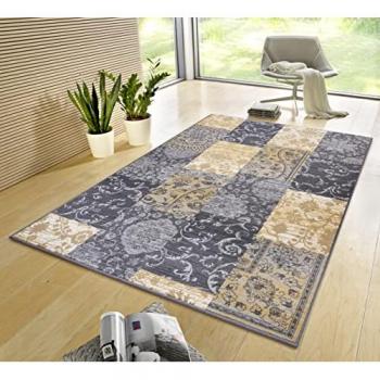 Teppich HANSE HOME Bloques Teppiche Gr. B: 120 cm 1 St., 9 mm, L: 170 cm, gelb (grau, senf) Kurzflor, Weich, Mehrfarbig, Wohnzimmer, Schlafzimmer, Esszimmer
