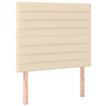 Lampe intégrée au cadre de lit crème, 90 × 5 × 118 cm, tissu