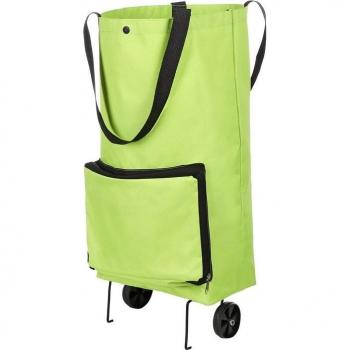 Multifunktionaler Falt-Einkaufswagen mit Rollen, grüne wasserdichte Tasche