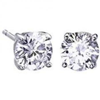 Pendientes de Plata con Circonitas y Baño de Platino