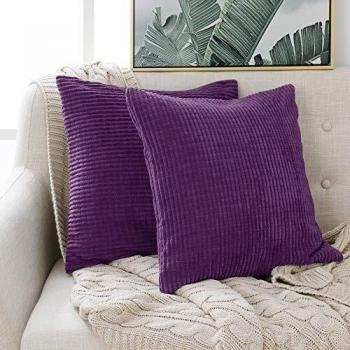 Housse de coussin velours violet pâle 55x55 cm – Duo