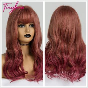 Synthetic Wavy Long Ombre Wig – Black/Brown/Blonde