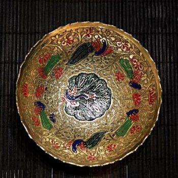 Nepalese Copper Seven Water Supply Bowls Buddha Plate