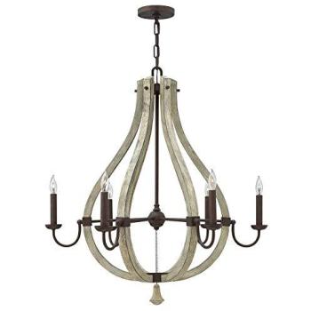 Classic Rusted Iron 6‑Bulb Pendant Lamp – E14, 60W