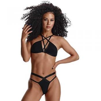 Demoniq Dessous-Set: Casilda, schwarz