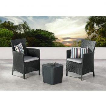 BEST Balkonset Napoli, 3-teilig, graphit/hellgrau