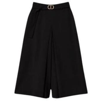 Falda pantalón de mezcla de lana para mujer