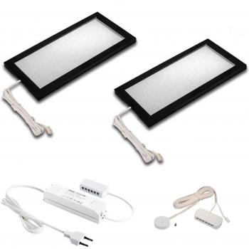 Hera Sky 3000K Black Under-Cabinet Dimmer Set