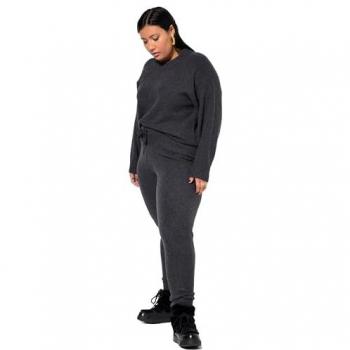 Plus Size Strickhose Damen, Schwarz, Größe 58/60, Elastikbund