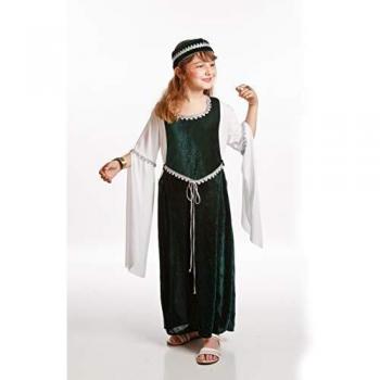 Disfraz de Reina Medieval verde para niña