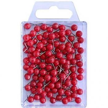 Wedo 100 épingles à tête ronde rouge 16 mm