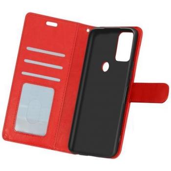 Alcatel 1S 2021 Custodia Rosso Retrò con Funzione Portacarte