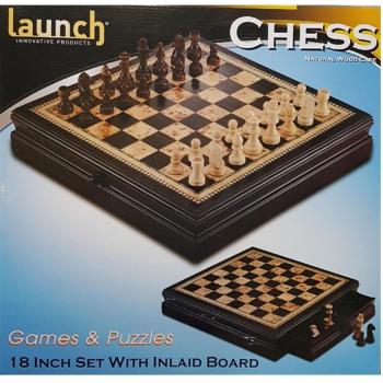 Elegantes Holzschach 18 mit Schubladen