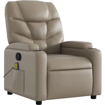 Fauteuil TV multifonction massage inclinable, PVC couleur cappuccino DEC026883