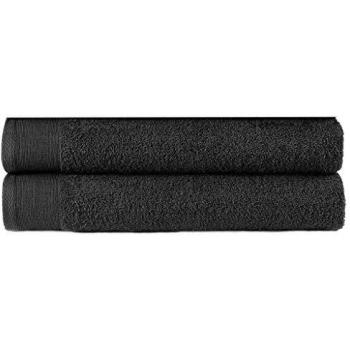 Badezimmer‑Set: Schwarze Baumwoll‑Duschtücher 70 × 140 cm, 450 g/m² –