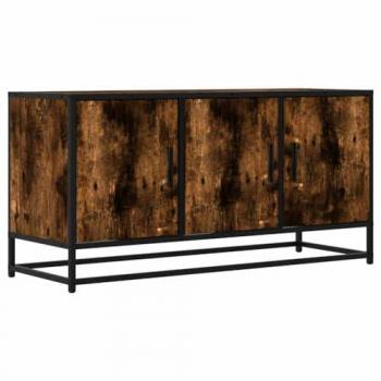Mobile tv Rovere Fumo 100x35x50 cm Legno Multistrato e Metallo Vidaxl 801970