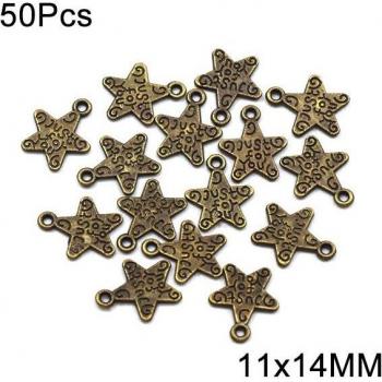 50Pcs Ster Metalen Tags Voor U Brons en Zilver voor Naaien en Decoratie