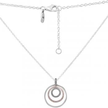 Pendentif argenté aux cristaux fianites, 6,37 g – 46 cm