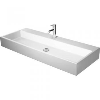 Lavabo Duravit Vero Air 120x47cm avec trou pour robinetterie en blanc poli