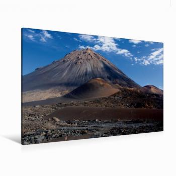 Feuerberg 120x80 cm Textil-Leinwand – Hochwertige Druckqualität, Elke Karin Bloch