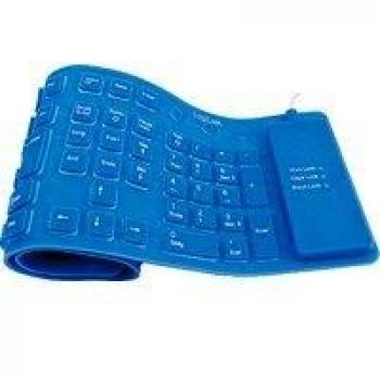 LogiLink 106‑Tasten‑Falttastatur USB/PS‑2 Blau