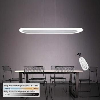Lámpara Colgante de Oficina con Iluminación LED y Control Remoto de 3500-6500K