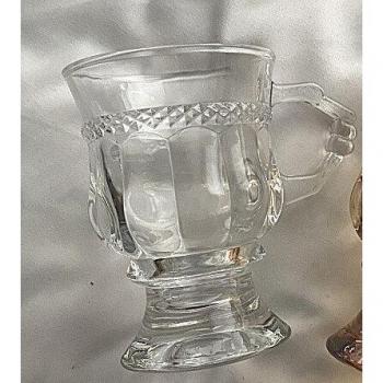 Retro Heart-Shaped Amber Glass Tumbler