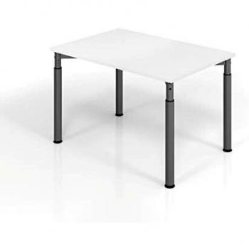 Bürotisch 120x80cm Weiß/Graphit