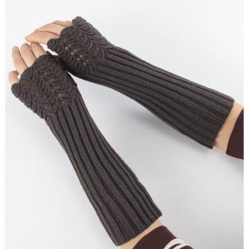 Semi Finger Fish Scale Knitted Arm Covers Unisex Solid Color Warm Cold Proof