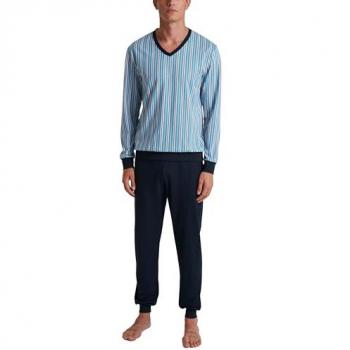 CALIDA Cotton Special Herren Schlafanzug, XXL, Blau