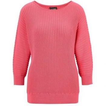 Goldner Fashion Kurzgröße: Pullover mit Fledermausärmeln in Koralle