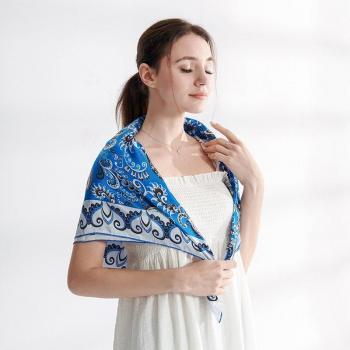 Gran Buffa de Seda Azul Anacardo